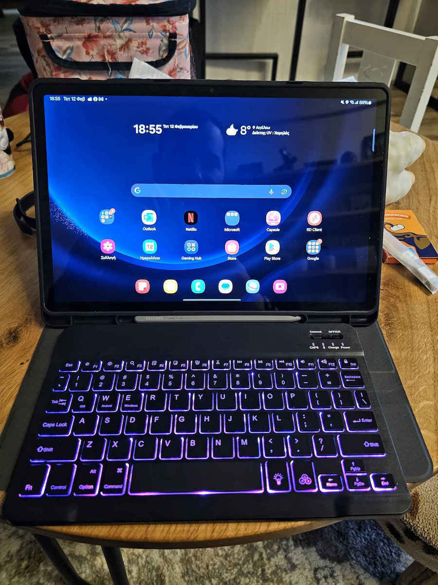 Tech-Protect Sc Pen Flip Cover Μαύρη (Galaxy Tab S9 FE+)