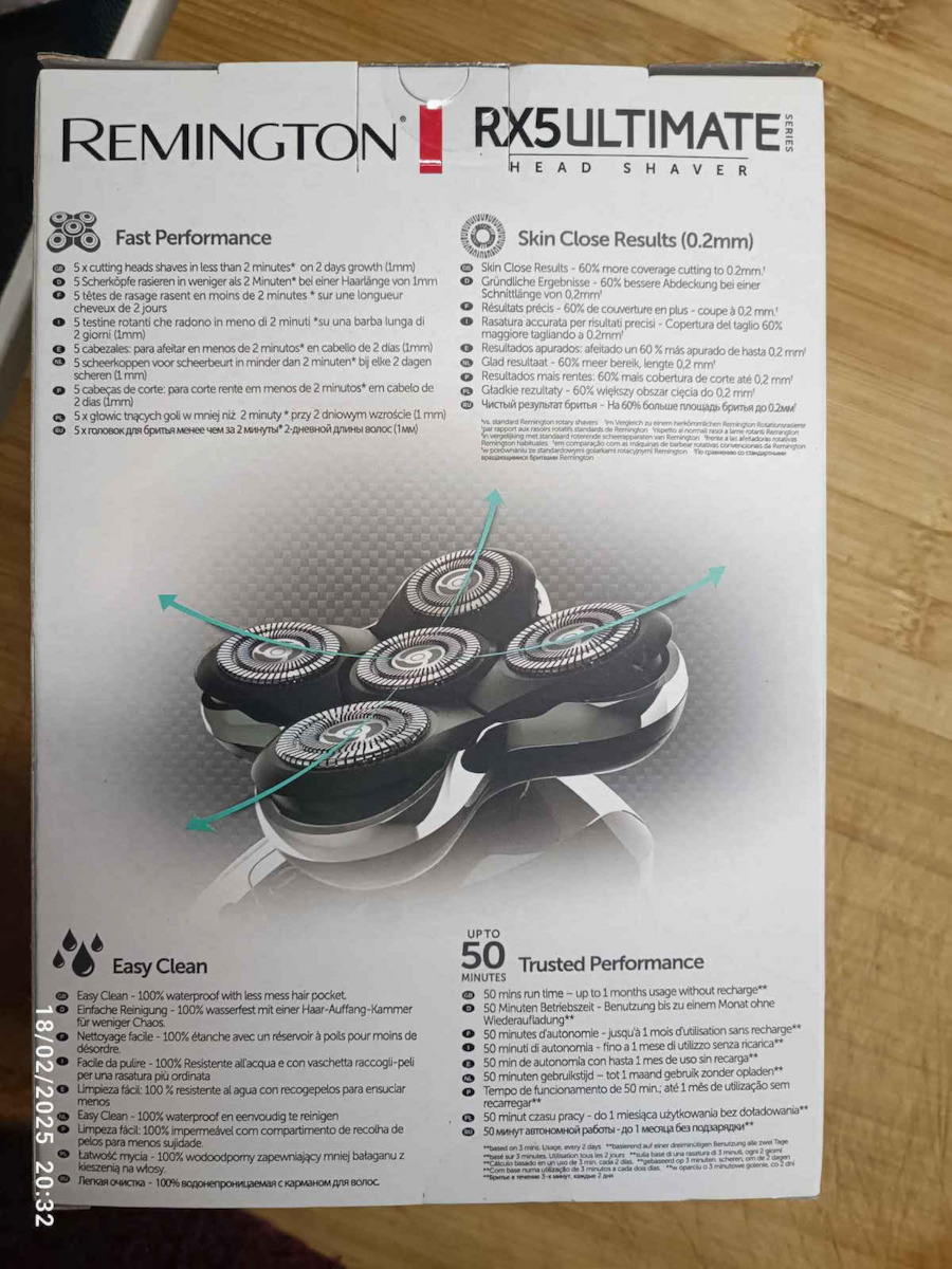 Remington RX5 For the Head XR1500 Rotating Electric Shaver Face Rechargeable