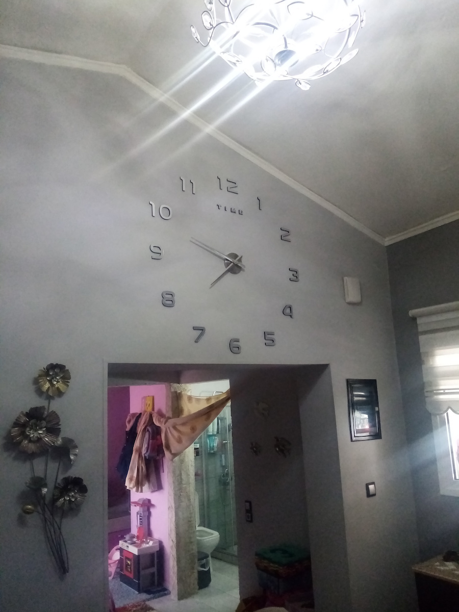 3D Ρολόι Τοίχου Αυτοκόλλητο Πλαστικό Ασημί