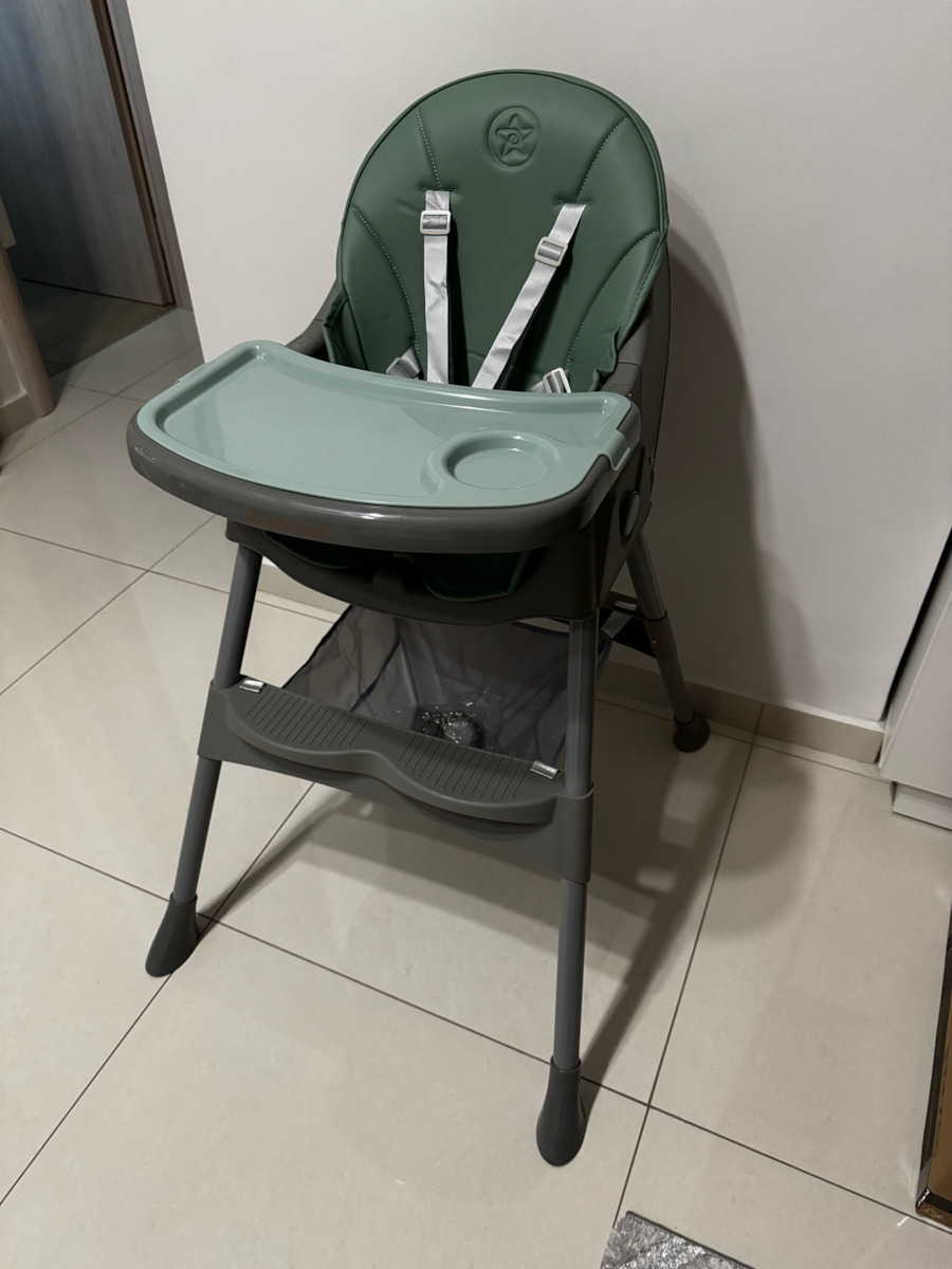 Bebe Stars Comfy Foldable Highchair 2 in 1 with Adjustable Height Apple