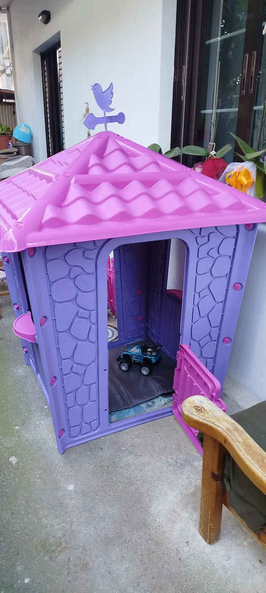 Pilsan Plastic Kids Playhouse with Fence Purple Stone 114x114x151cm