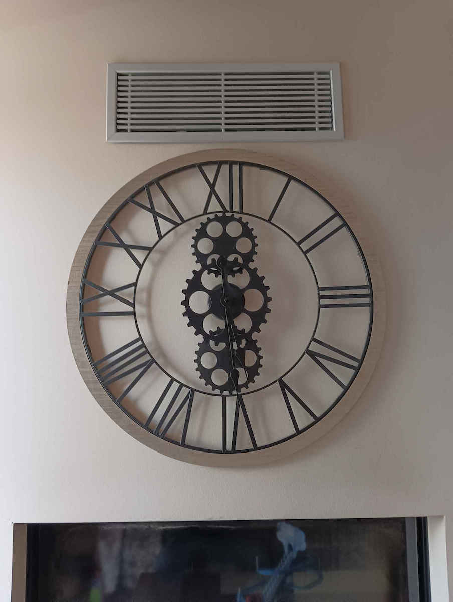 Antique Wall Clock Metallic Black Ø70cm