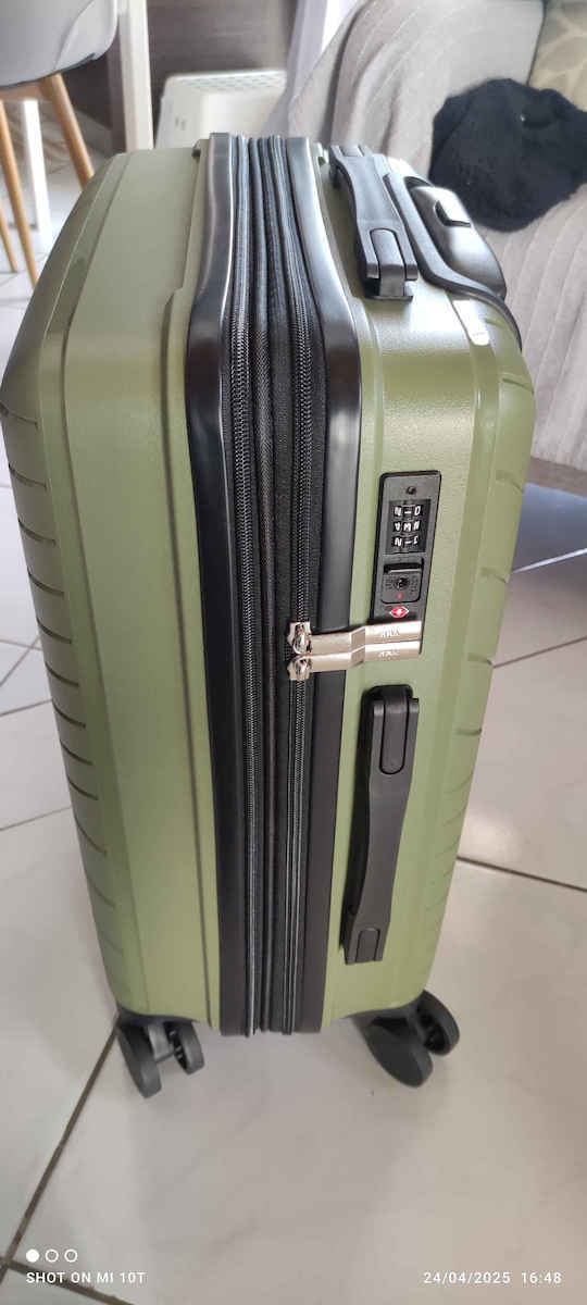 Lavor Cabin Hard Gray Suitcase with 4 Wheels Height 55cm