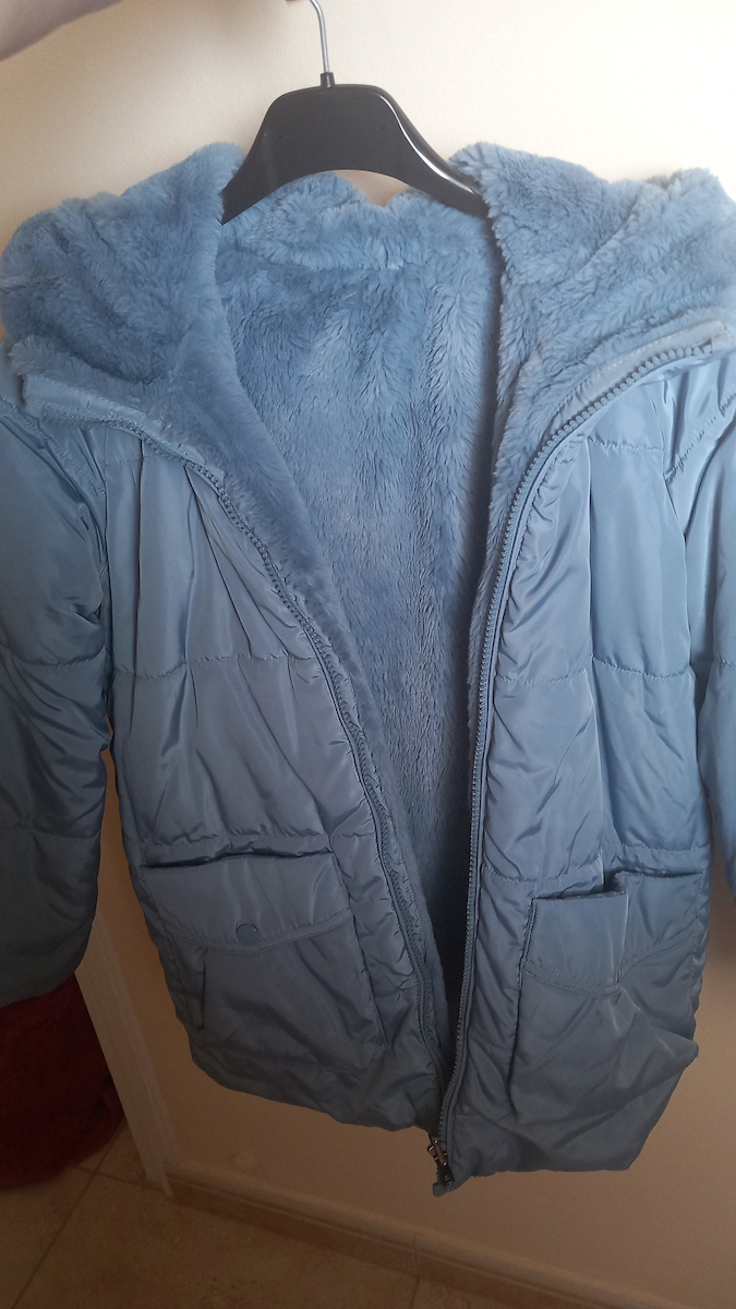 Ecofriends Kids Quilted Short Coat with Hood Light Blue