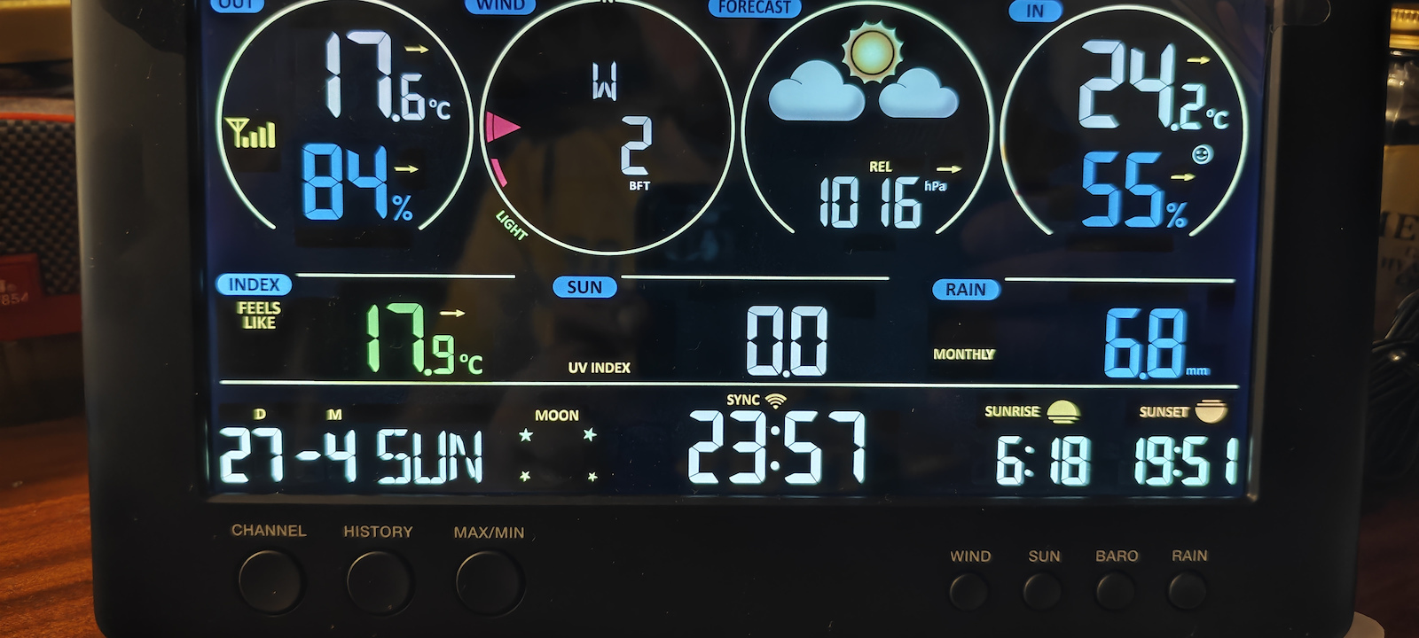 Bresser Wireless Digital Tabletop Black Weather Station