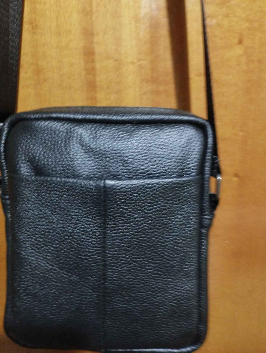 Δερμάτινη Ανδρική Τσάντα Ώμου / Χιαστί Μαύρη