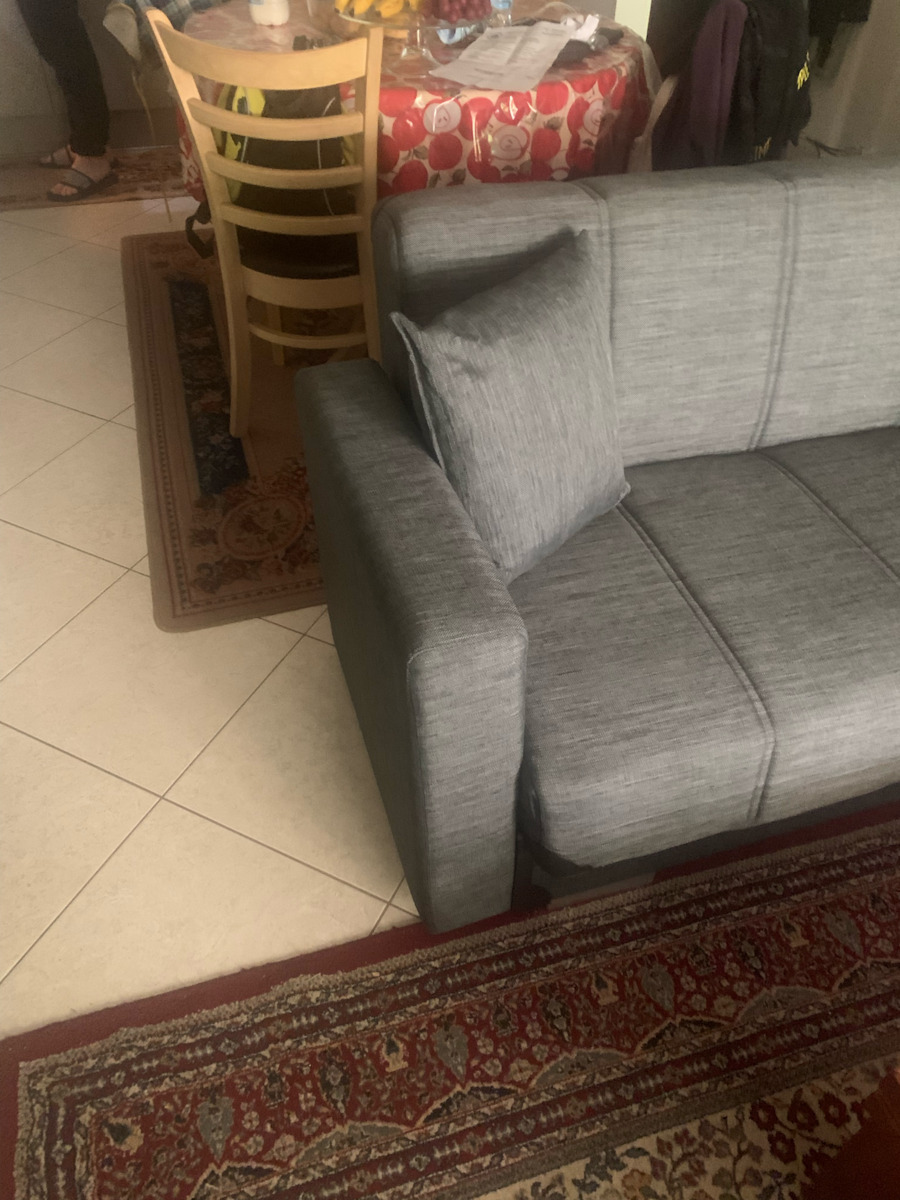 Polya Двуместен Диван Спалня Текстил със съхранение Сив 153x87x77см.