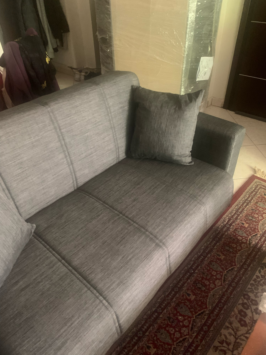 Polya Двуместен Диван Спалня Текстил със съхранение Сив 153x87x77см.
