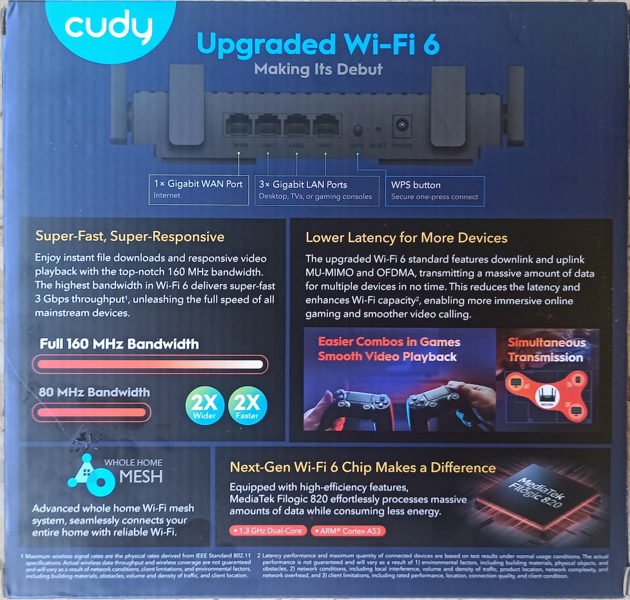 Cudy WR3000 v1 Ασύρματο Router Wi‑Fi 6 με 3 Θύρες Gigabit