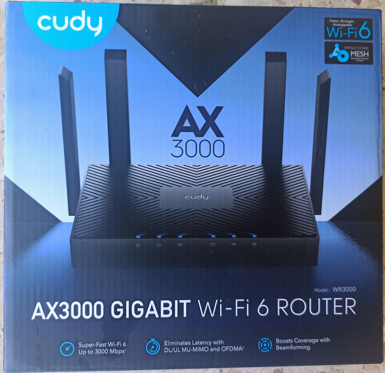 Cudy WR3000 v1 Ασύρματο Router Wi‑Fi 6 με 3 Θύρες Gigabit