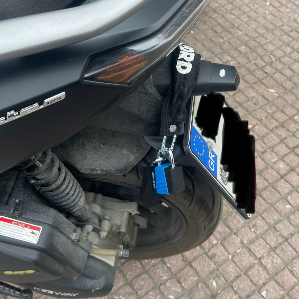 Oxford Chain Padlock Αντικλεπτική Κουλούρα Μοτοσυκλέτας Μαύρο Χρώμα