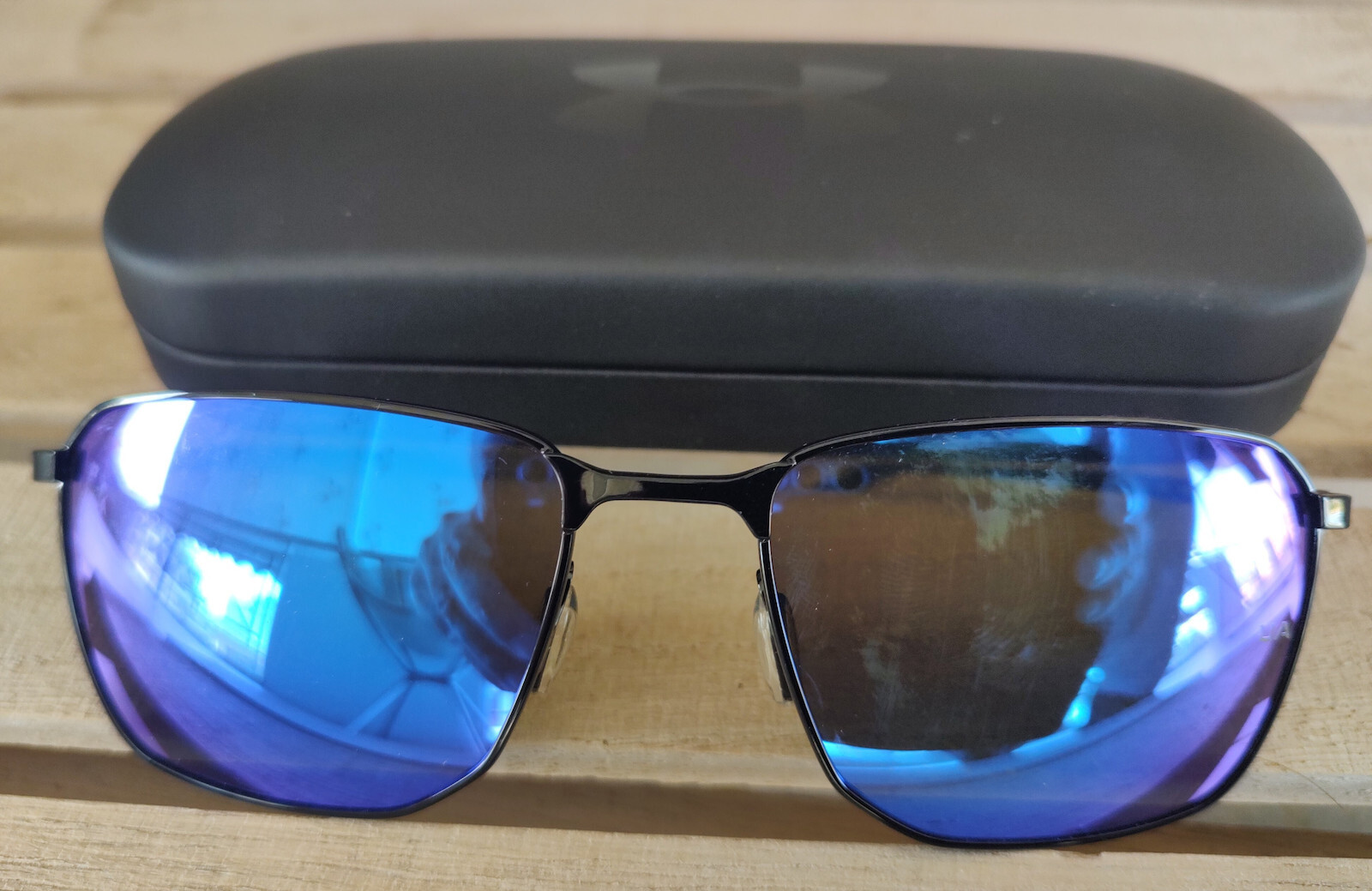 Under Armour Unisex Sunglasses with Black Metallic Frame and Blue Mirror Lens UA Scepter 2 G 807 Z0
