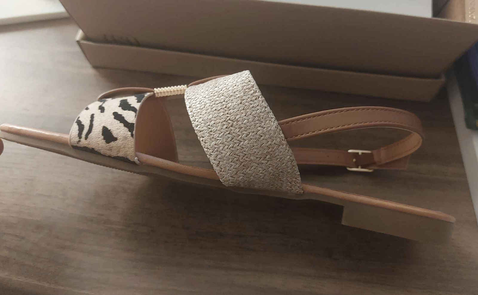 Women's Flat Sandals in Gold Color