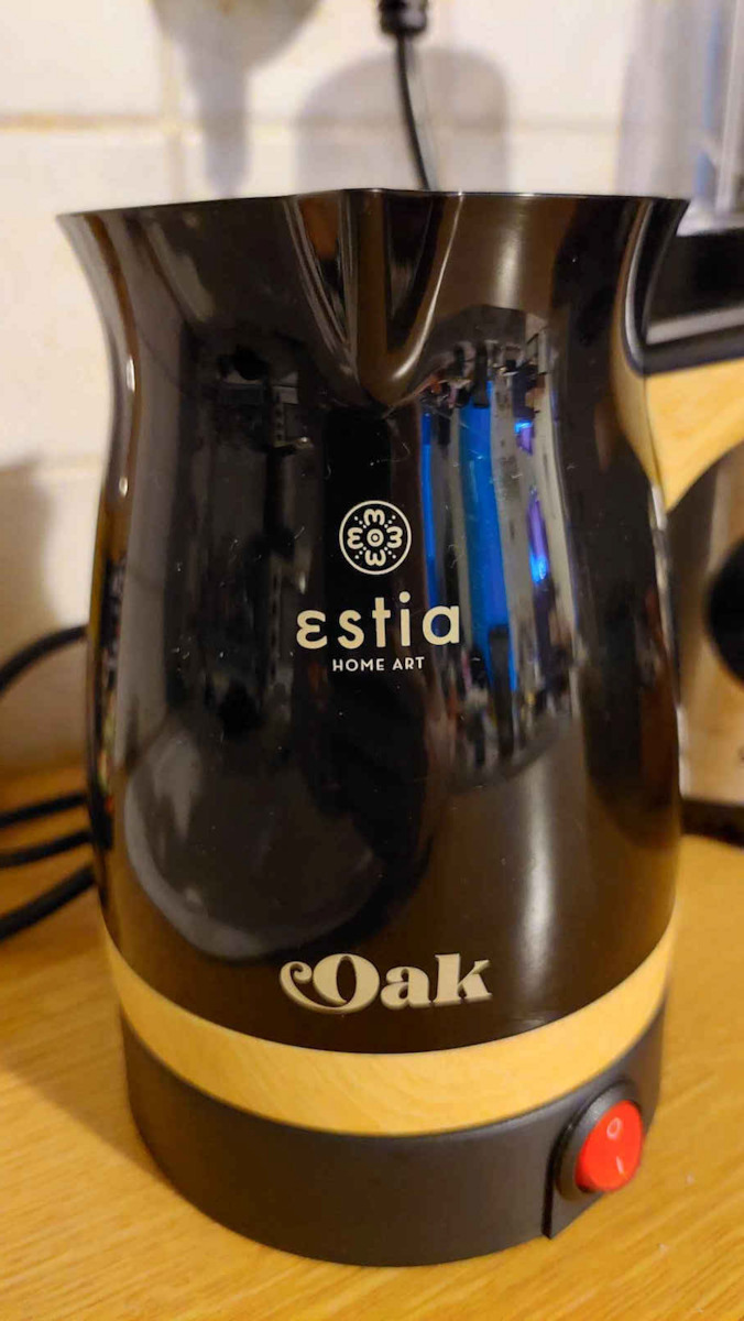 Elektrische griechische Kaffeekanne Oak 1000W Mit Abnehmbarer Basis 360° Schwarze