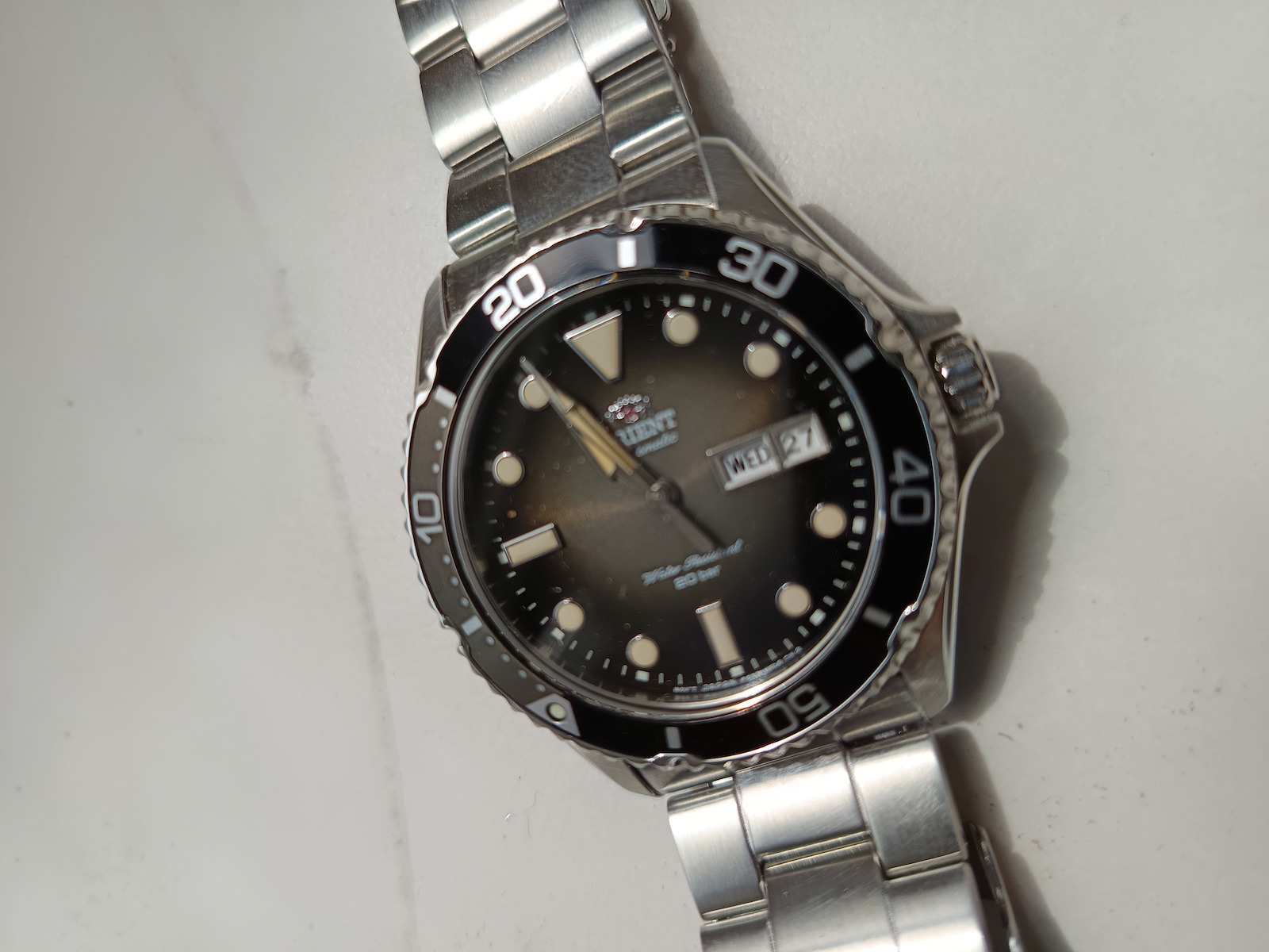 Orient Mako Kamasu Ανδρικό Ρολόι 42mm Αυτόματο με Ασημί Μεταλλικό Μπρασελέ