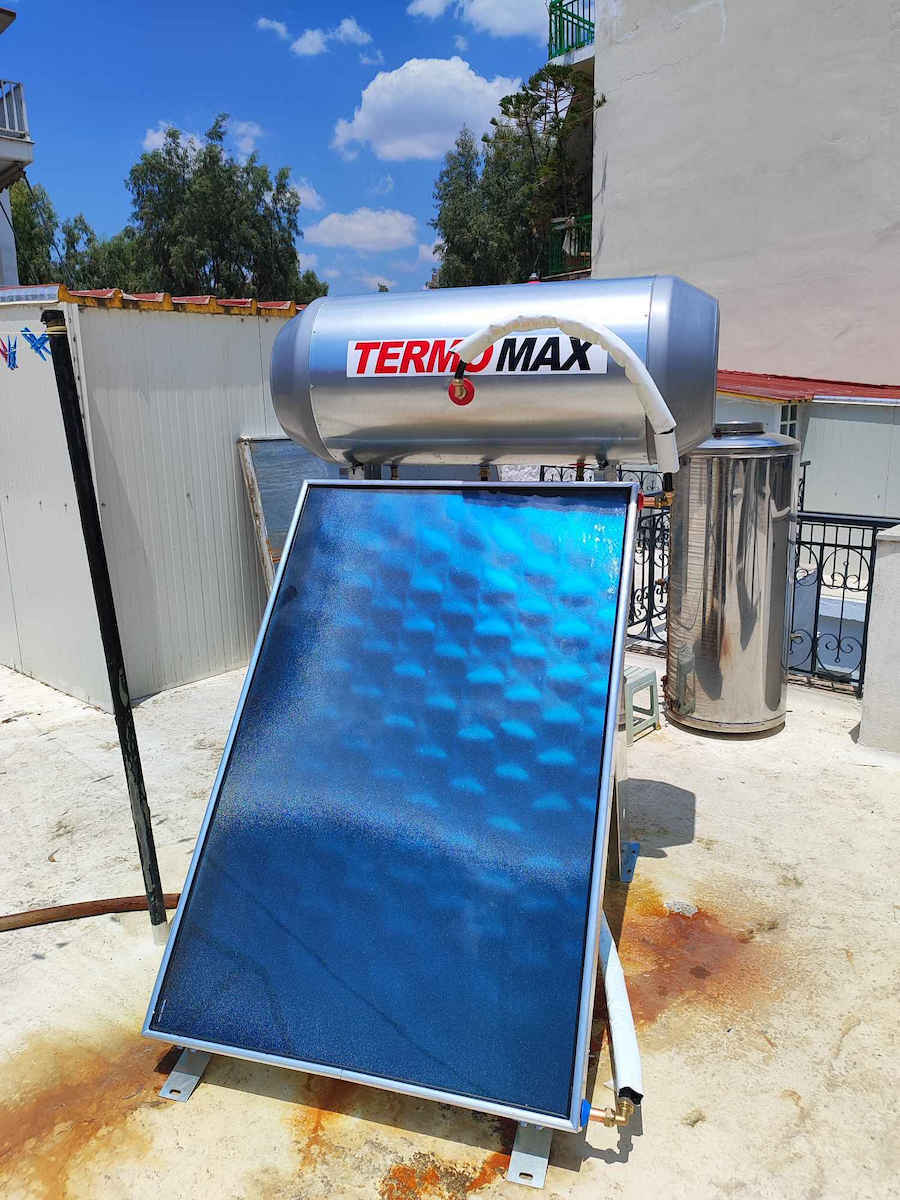 Termomax Ηλιακός Θερμοσίφωνας 120lt Glass Διπλής Ενέργειας 1.5τ.μ. Επιλεκτικός