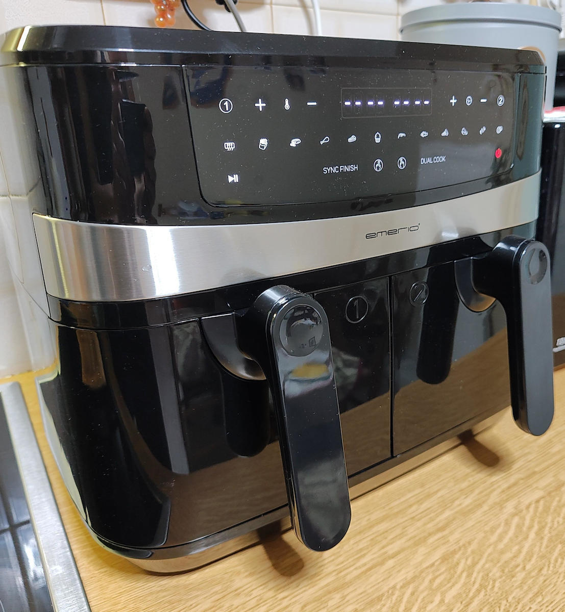 Emerio XXL Air Fryer with Double Detachable Bucket 9lt Black