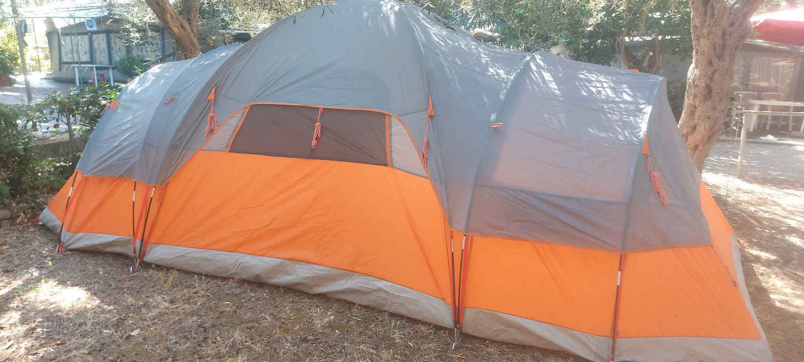 vidaXL Σκηνή Camping Τούνελ Πορτοκαλί για 11 Άτομα 560x292x190εκ.