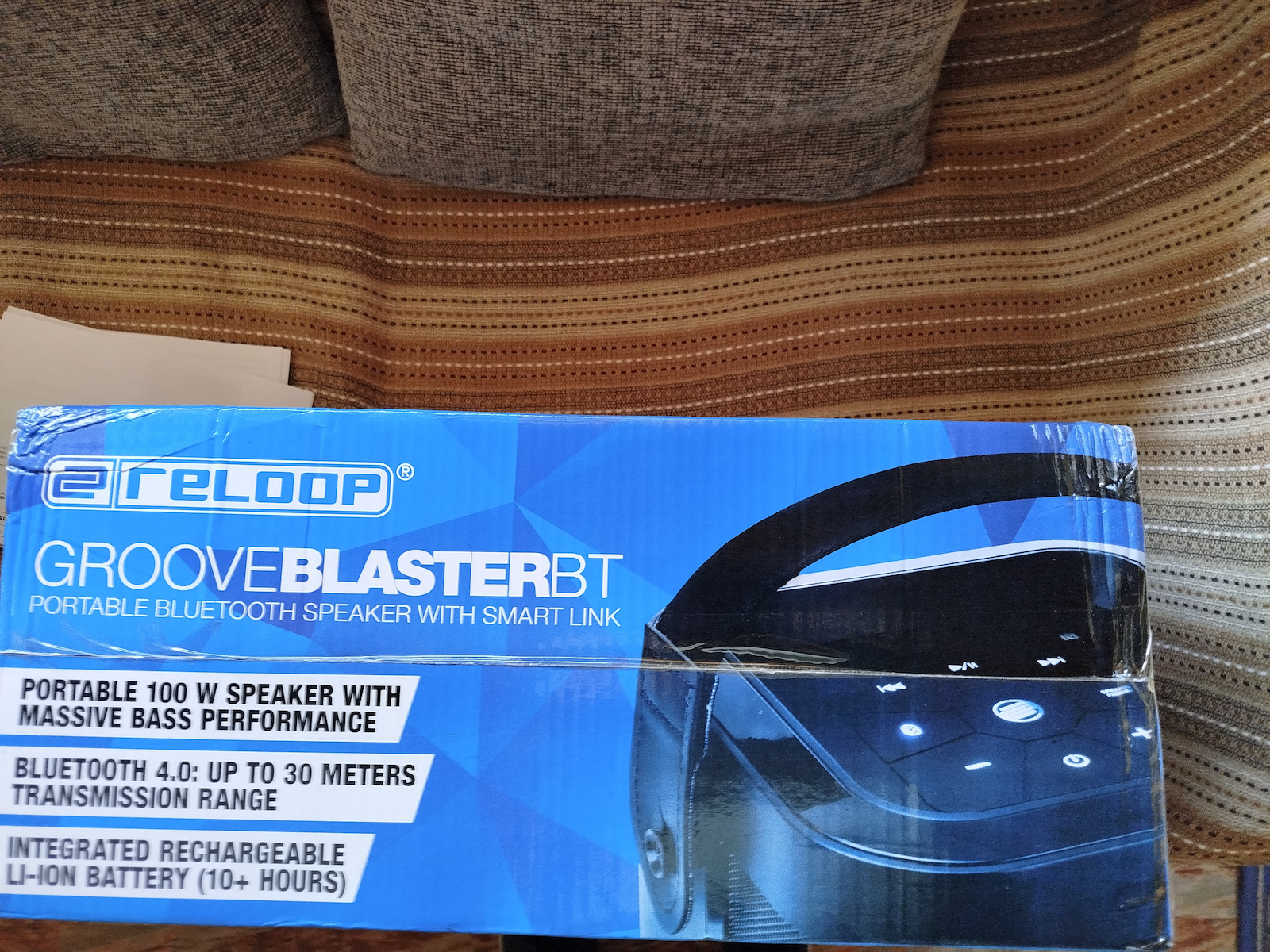 Reloop Groove Blaster BT Bluetooth-Lautsprecher 100W mit Akkulaufzeit bis zu 10 Stunden Schwarz