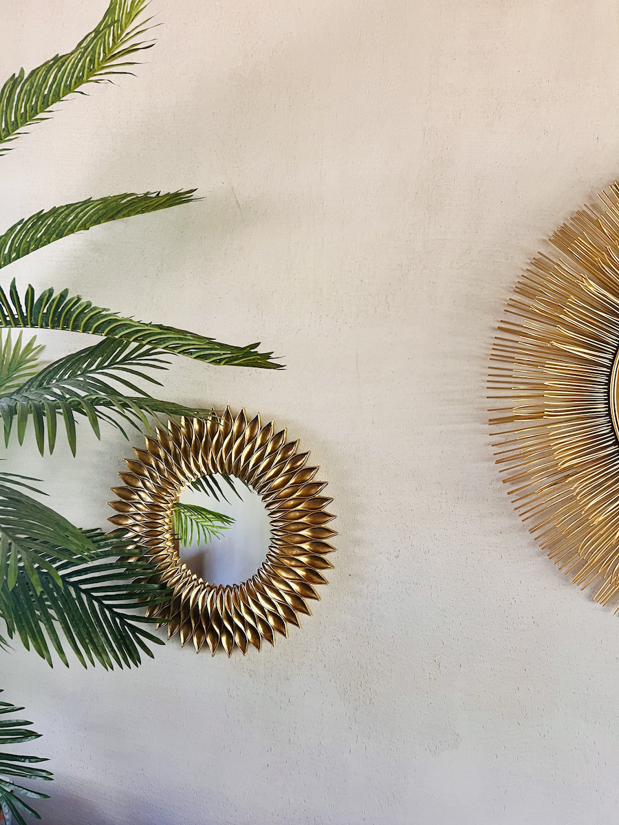 Liberta Girasol Wall Mirror with Gold Plastic Frame Diameter 51cm 1pcs