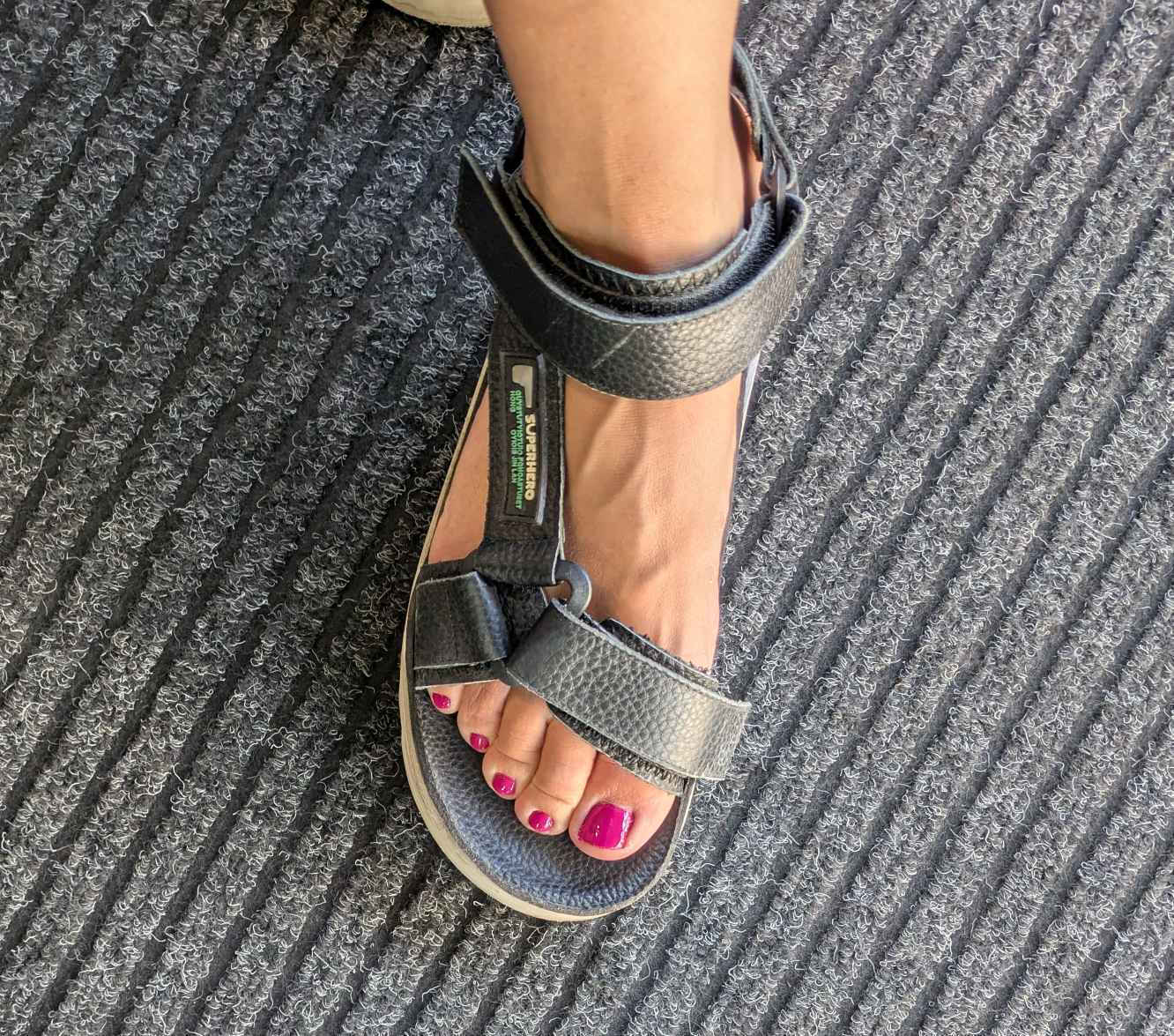 Maven Кожени Дамски Сандали Flatforms Черни