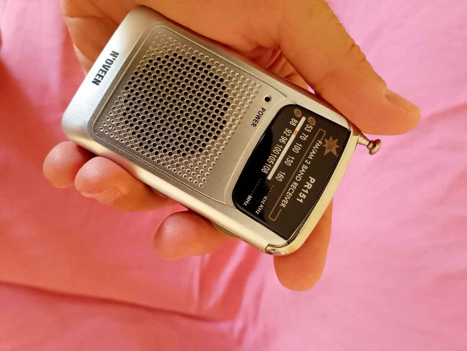 N'Oveen PR151 Ραδιοφωνάκι Μπαταρίας Ασημί