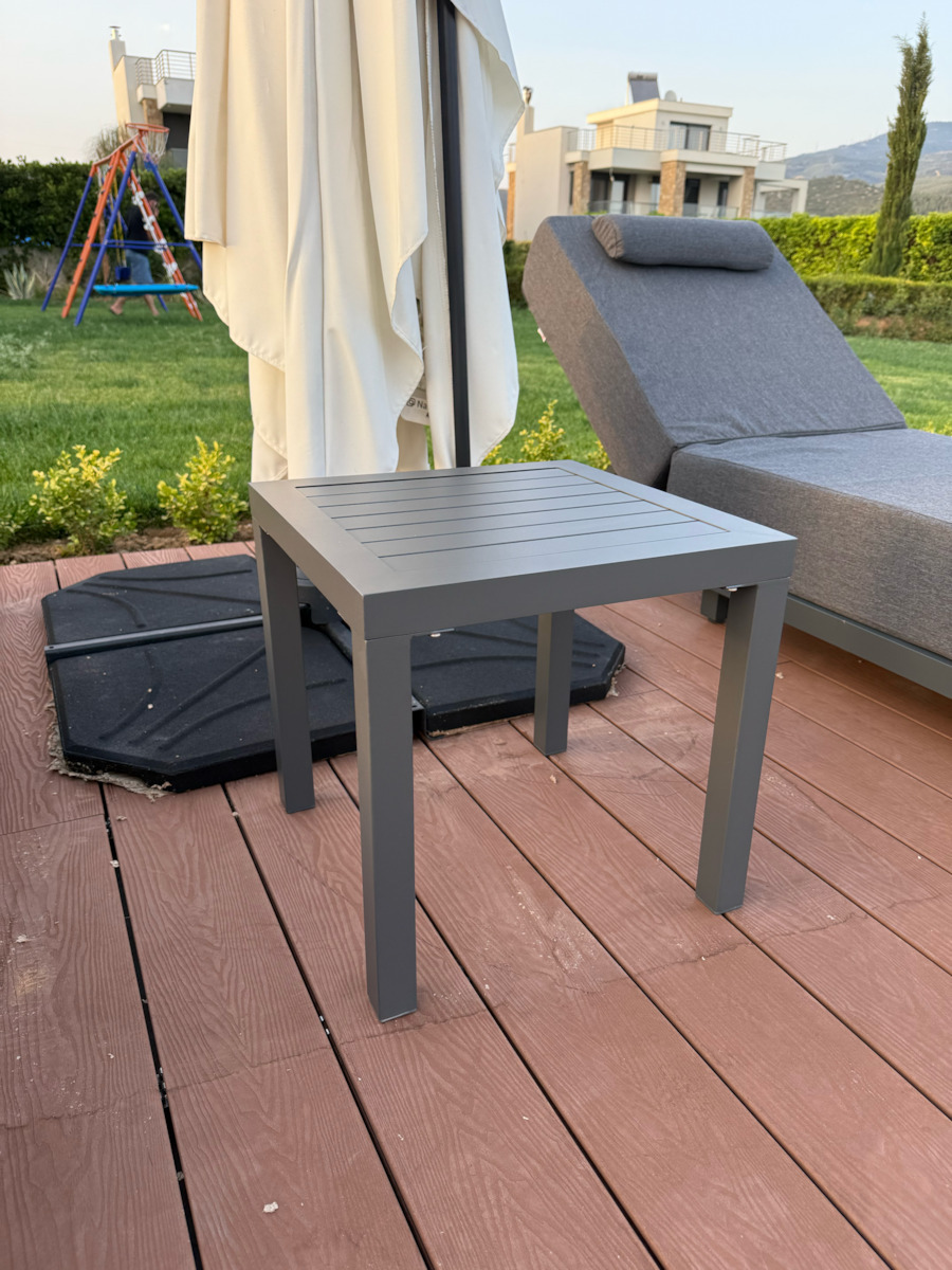 Auxiliary Outdoor Free Standing Aluminum Table Anthracite 45x45x45cm
