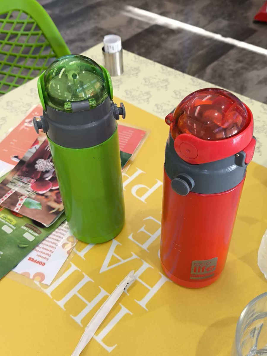 Ecolife Kids Water Bottle Thermos Stainless Steel with Straw Lilac 400ml (Various Designs/Colours)