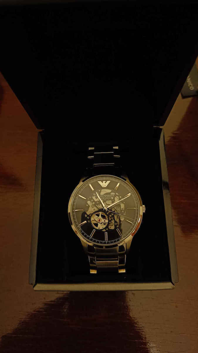Emporio Armani Diver Men's Watch 42mm Automatic with Silver Metal Bracelet
