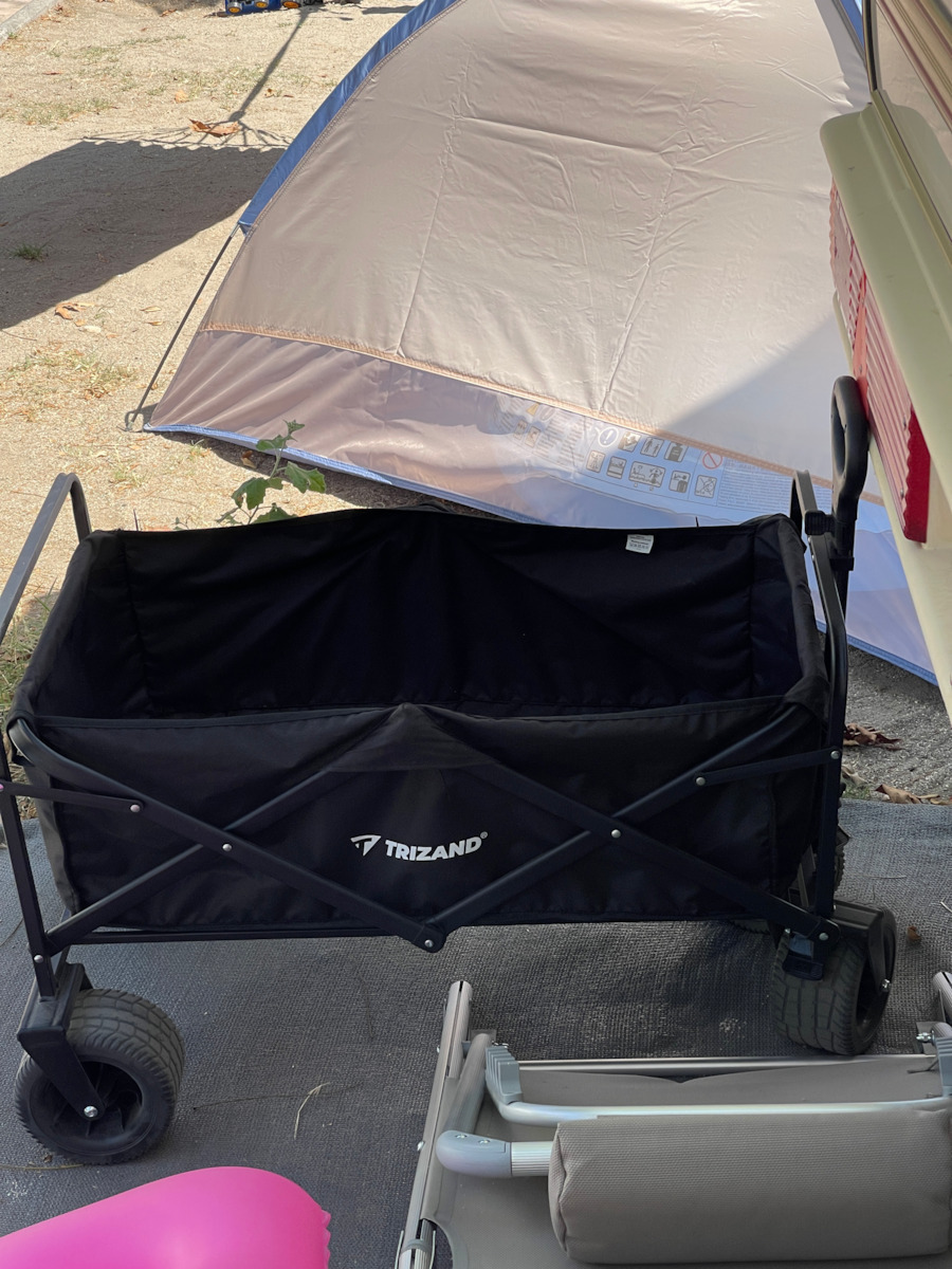 Foldable Garden Cart Metallic Four-wheel 75lt 58x60x84cm.