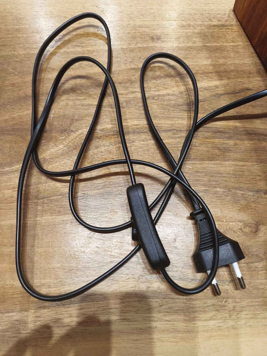 Eurolamp Power Cord with Diameter 2x0.75mm² in Black Color 2m 5pcs
