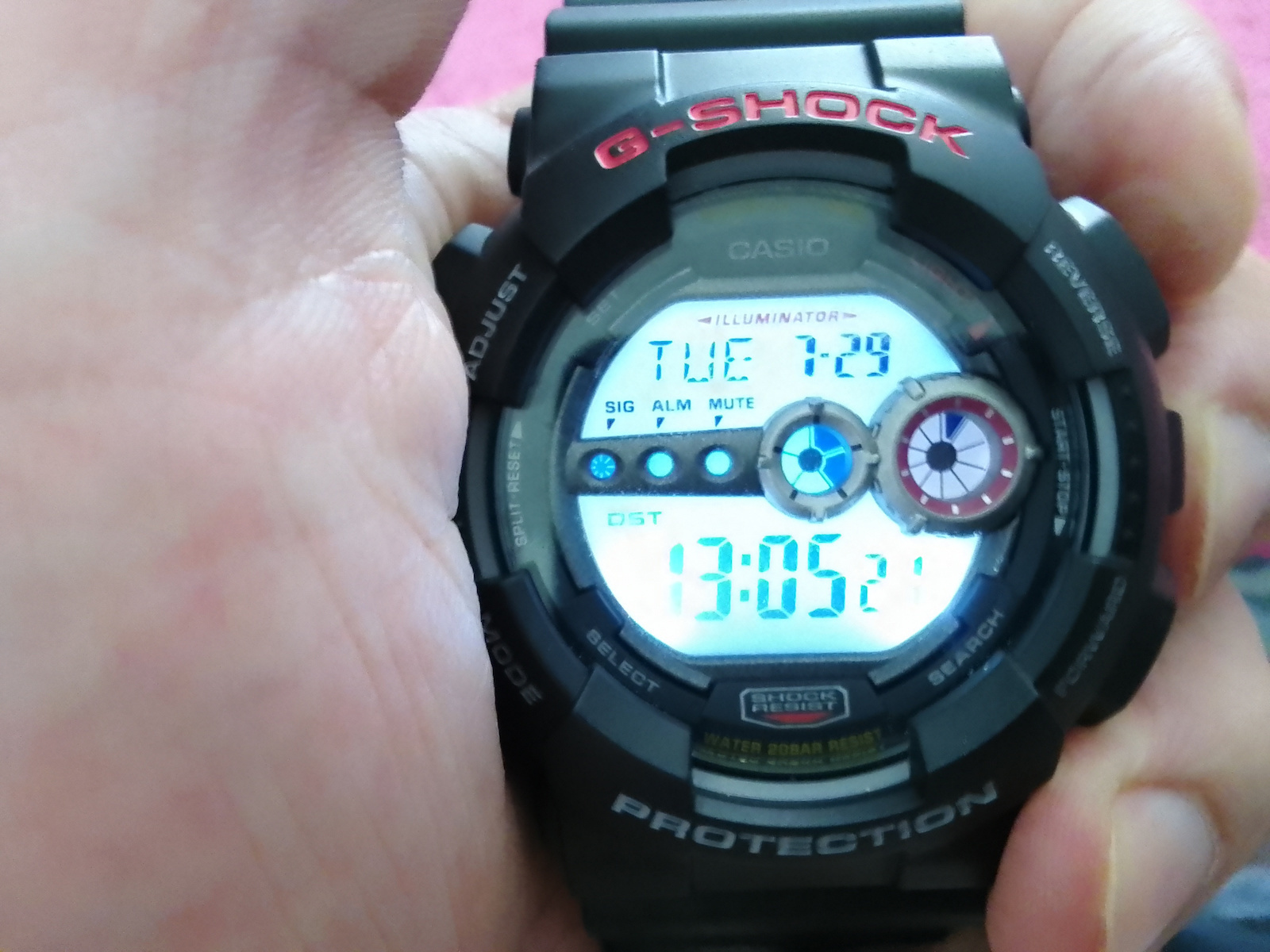 Casio G-Shock Digital Herrenuhr 51mm Batterie mit Schwarz Kautschukarmband