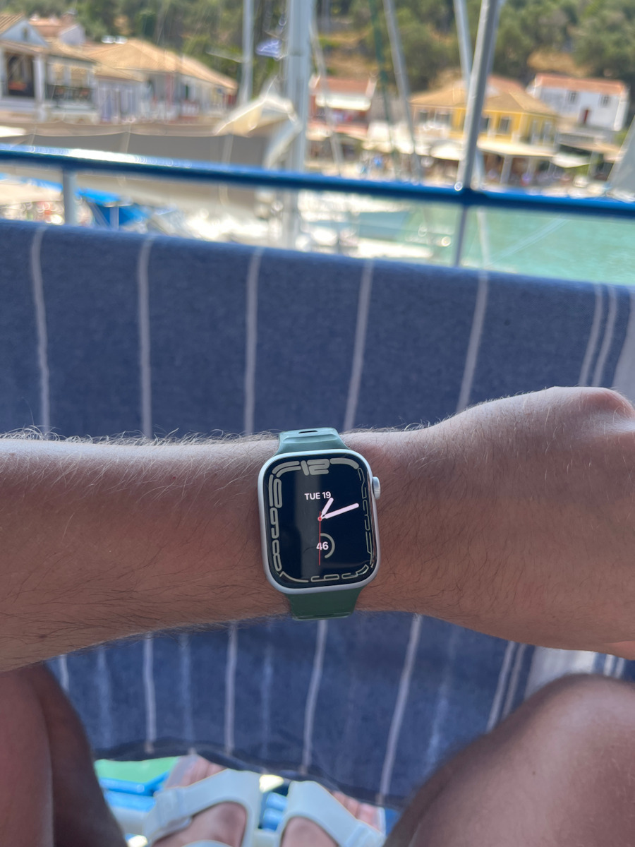 Apple Watch Series 9 Aluminum 45mm Waterproof with Heart Rate Monitor (Midnight with Midnight Sport Band - M/L)
