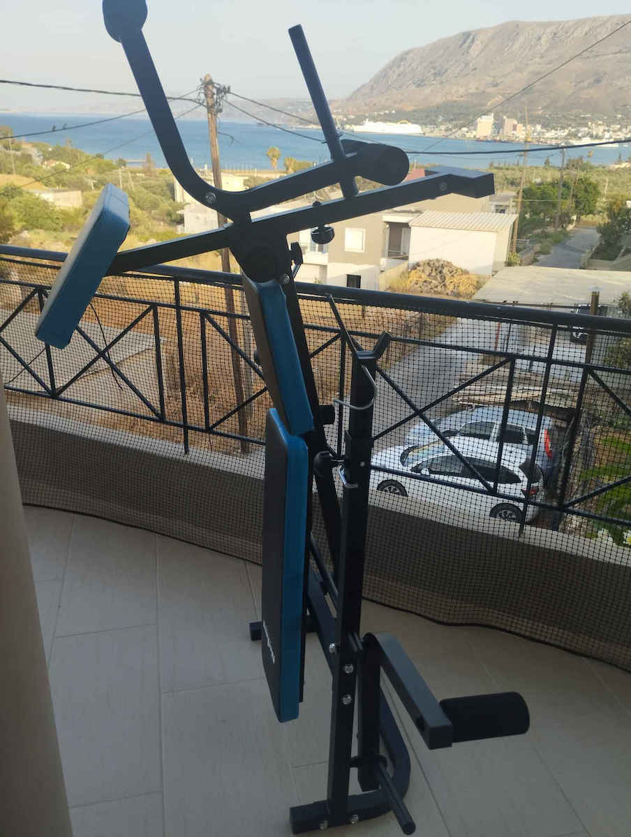 Ρυθμιζόμενος Πάγκος Γυμναστικής με Ορθοστάτες