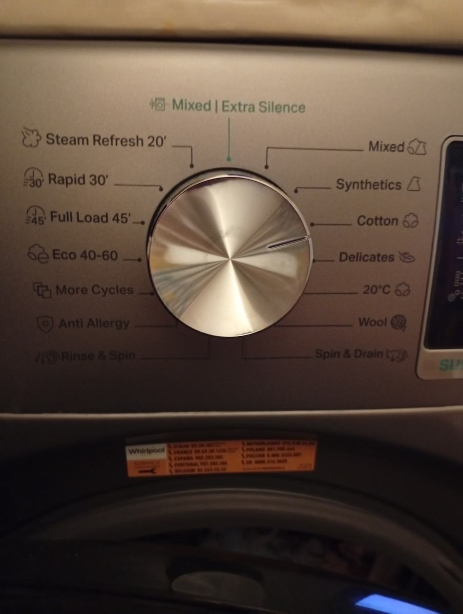 Whirlpool Πλυντήριο Ρούχων 9kg με Τεχνολογία Ατμού 1400 Στροφών ZENtechnology Γκρι W6 W945SB EE