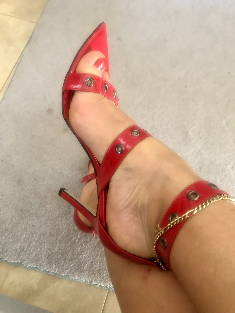 Leather Sandals Red
