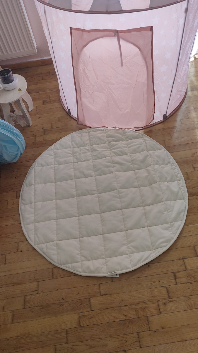 Kids Concept Round Παιδικό Χαλί Λευκό Στρογγυλό με Διάμετρο 100cm