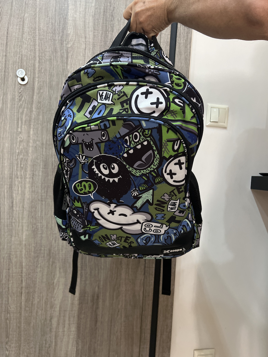 Graffiti Schulranzen Rucksack Grundschule mit Flaschenhalter Mehrfarbige 30lt 30 x 18 x 42cm