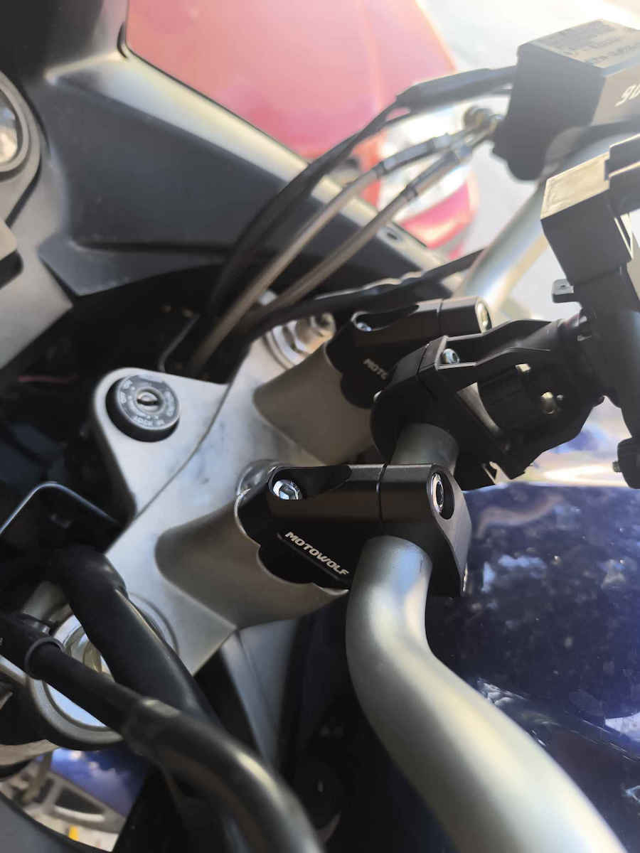 Motowolf Motorcycle Handlebar Risers 5cm Φ22mm 3517mdl Silver