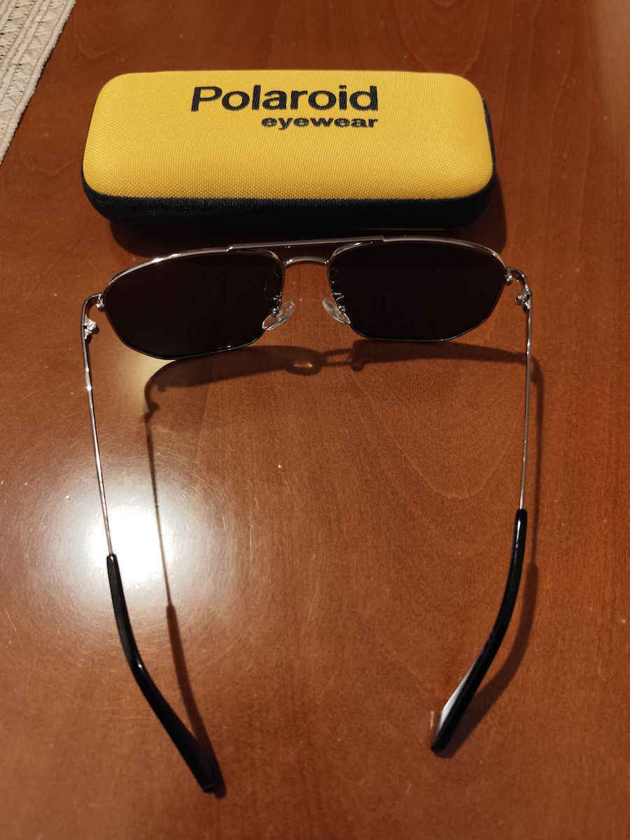 Polaroid Men's Sunglasses with Silver Metal Frame and Green Polarized Lens PLD4141/G/S/X 6LB/UC