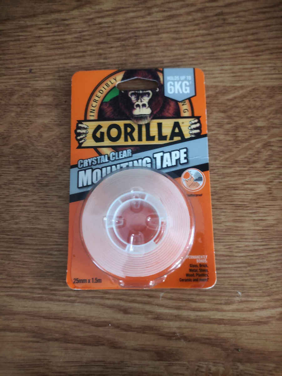 Gorilla Self-Adhesive Double-Sided Tape Transparent 25mmx1.5m 1pcs