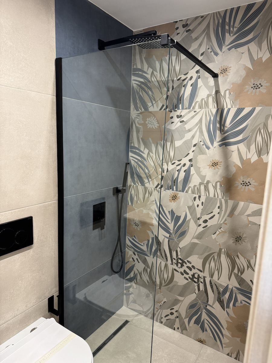 Tema Shower Screen for Shower 70x195cm Clear Glass Black Matt
