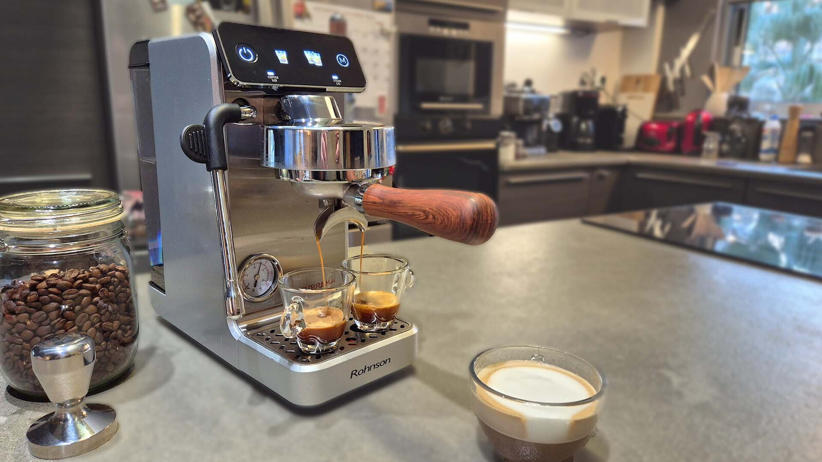 Rohnson Suprema Automatic Espresso Machine 2700W Pressure 20bar Silver