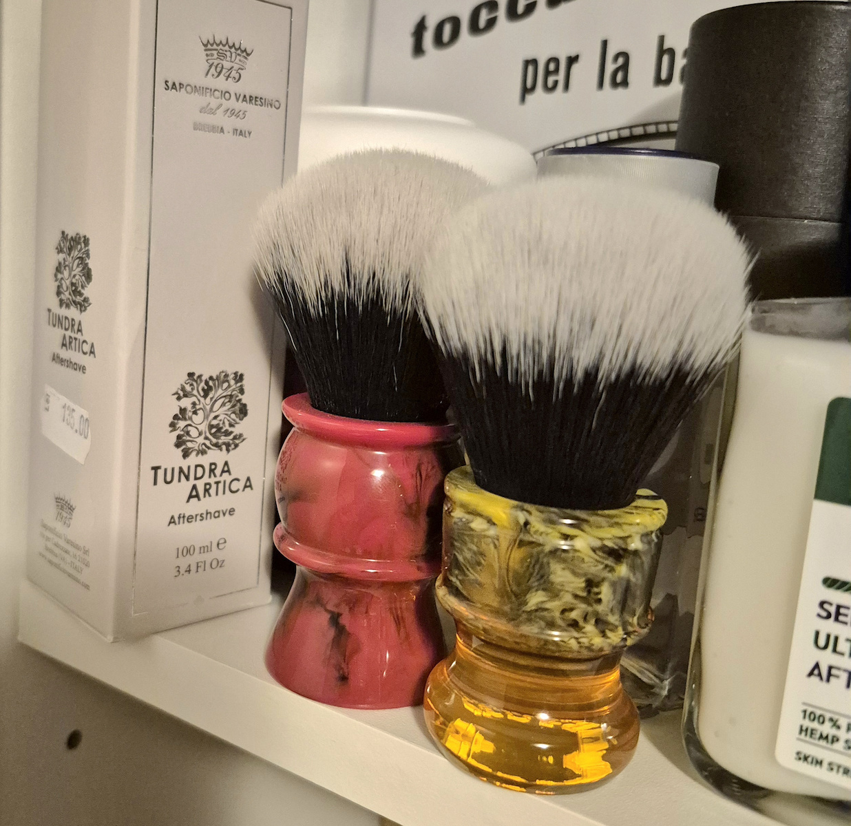 Yaqi Shaving Perie De Bărbierit Din Rășină Roșie Cu Păr Sintetic