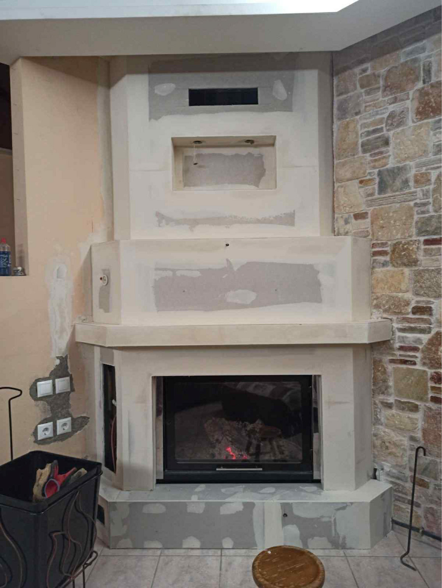 Worthe AquaTherm40 Kaminofen Holz Heizkörper 40kW Gerade mit Schiebetür