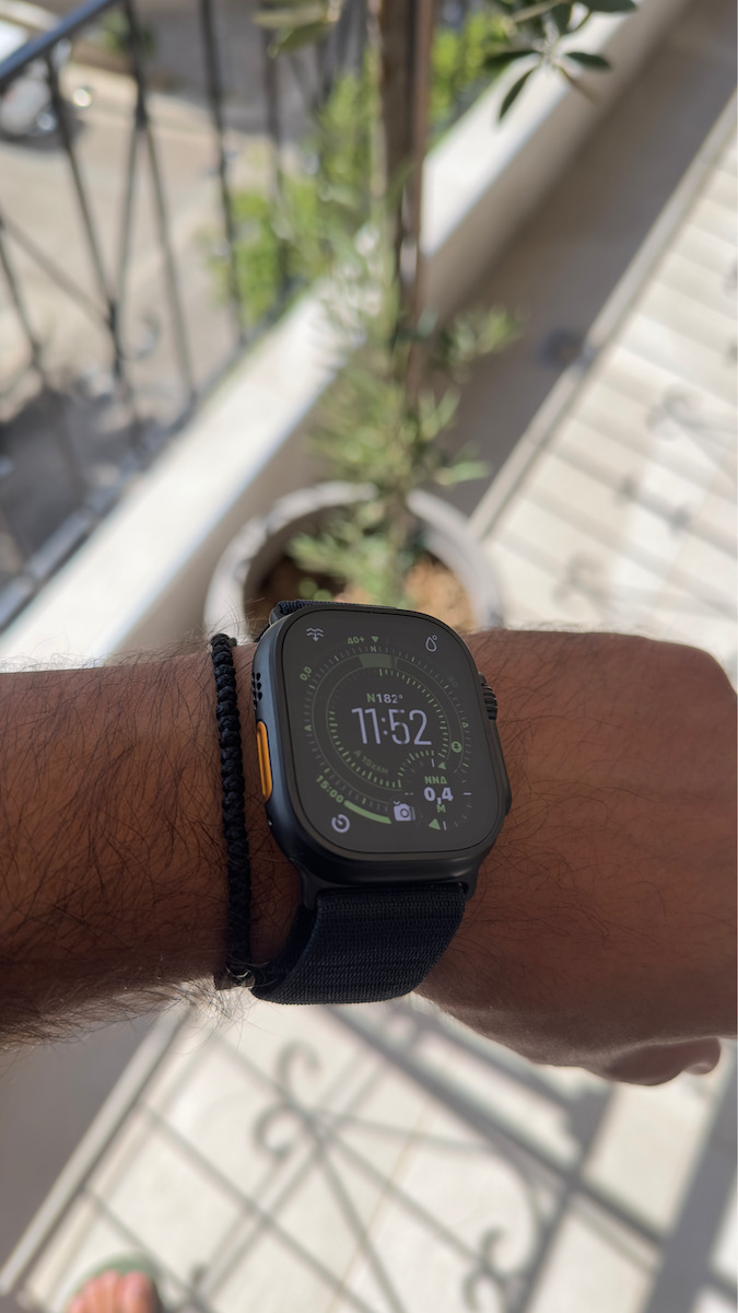Apple Watch Ultra 3 Titanium 49mm Αδιάβροχο με eSIM και Παλμογράφο (Natural Titanium Case with Light Blue Alpine Loop - Medium)