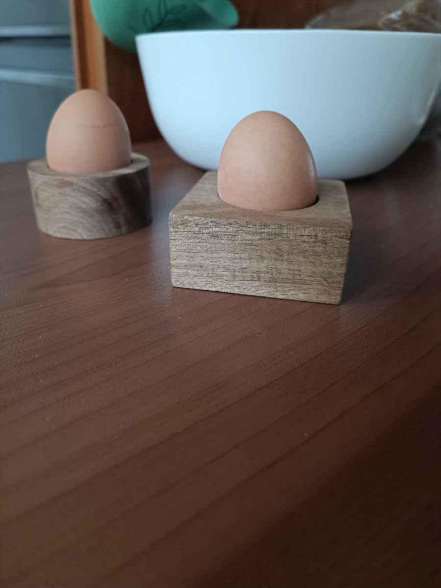 The Home Deco Factory Egg Cup Wooden Brown 2pcs