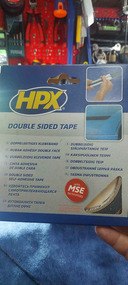 HPX Self-Adhesive Double-Sided Tape Black 12mmx10m 1pcs