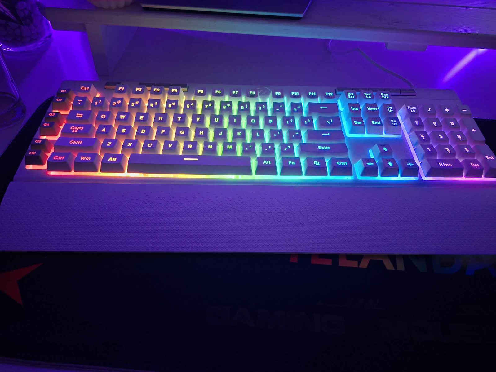 Redragon K512W Shiva Gaming Πληκτρολόγιο με RGB φωτισμό (Αγγλικό US) Λευκό