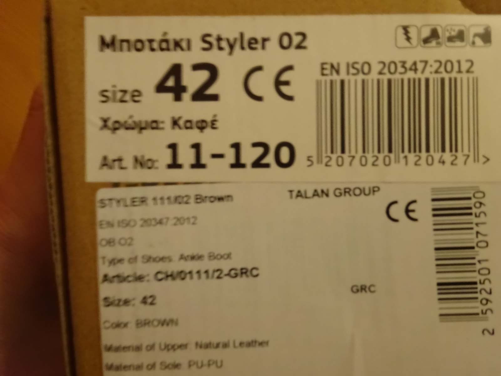Talan Styler Waterproof Boots Work Brown O2 with Certification SRA